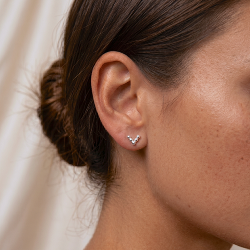 Bubble Chevron Stud Earrings