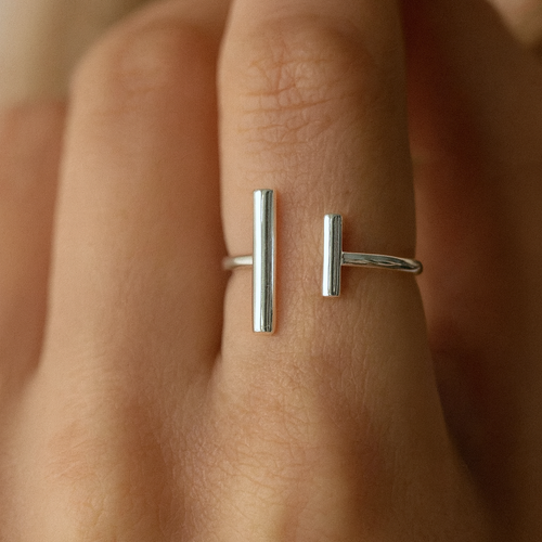 Double Bar Ring Silver