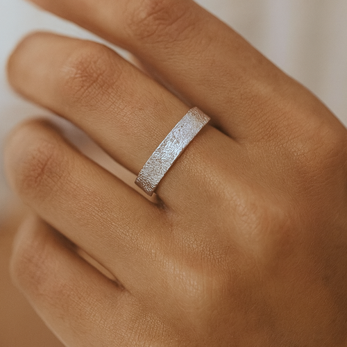 Vintage Finish Bold Stack Ring Silver