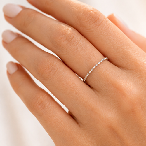 Bubble Chevron Ball Ring Silver
