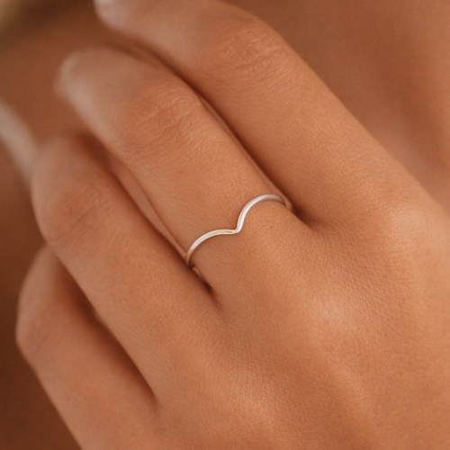Chevron Ring Silver