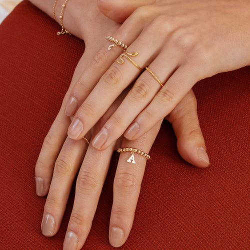 Personalized Letter Gold Ring