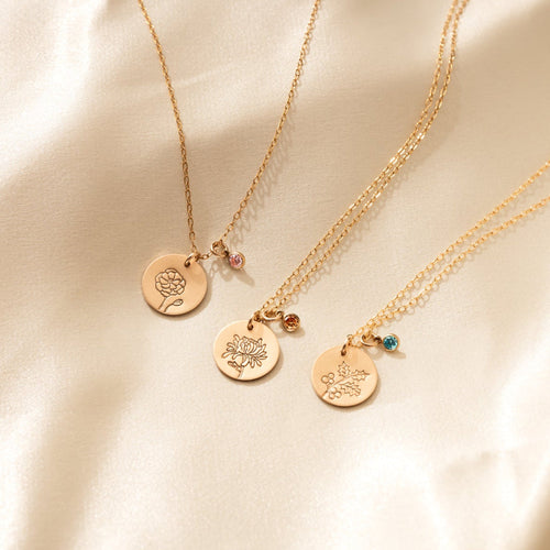 Personalized Birth Flower Necklace
