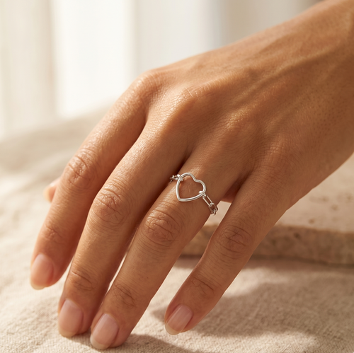 Fall In Love Chain Silver Ring