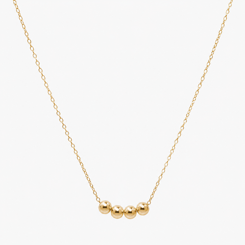 Personalised Bead Chain Necklace Gold