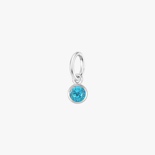 Color:Silver Birthstone Gem:Blue Zircon