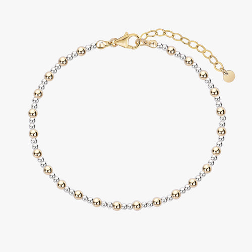 Two Tone Pave Bead Bracelet