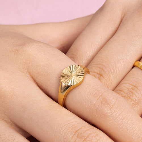 Sunbeam Disc Ring Gold