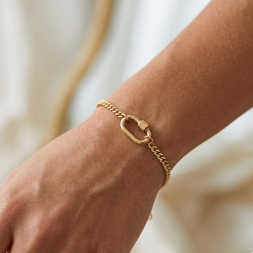 Carabiner Lock Curb Chain Bracelet