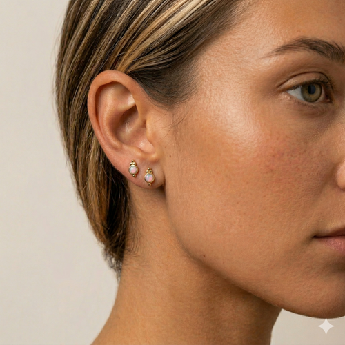 Opal Trinity Stud Earrings