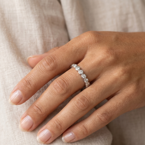Eternity Bezel CZ Silver Ring
