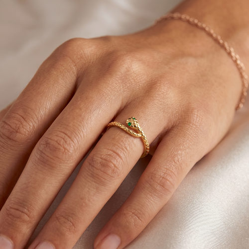 Textured Snake Ring Gold