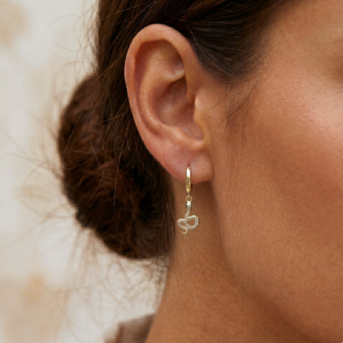 Textured Snake Hoop Earrings