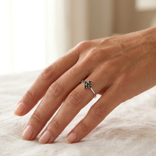 Black Cross Silver Ring