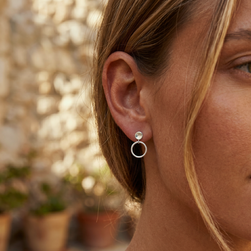 Open Circle Disc Earrings