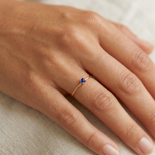 Minimal Lapis Ring Gold