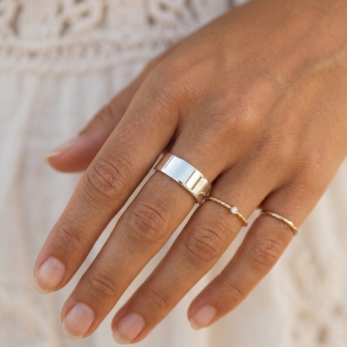 Thick Stacking Ring Silver