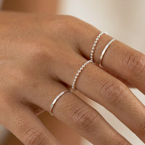 Hammered Band Ring Silver