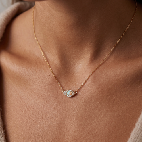 Opal Evil Eye Necklace