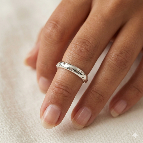 Starburst Dome Ring Silver