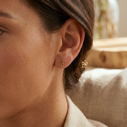 Blooming Flower Flatback Earring