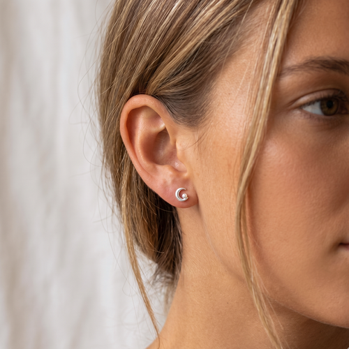Moon Phrase Stud Earrings