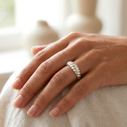 Croissant Dome Ring Silver