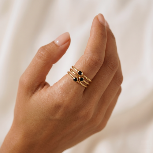 Baby Black Sparkle Ring