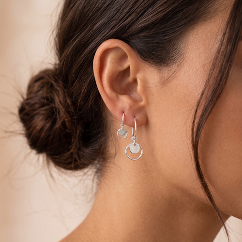 Saturn Disc Hoop Earrings
