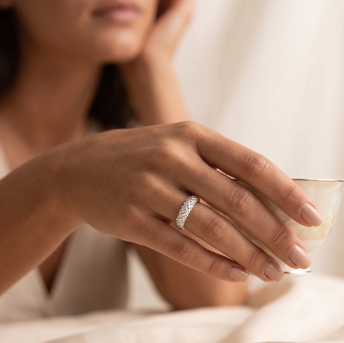 Spiky Dome Silver Ring