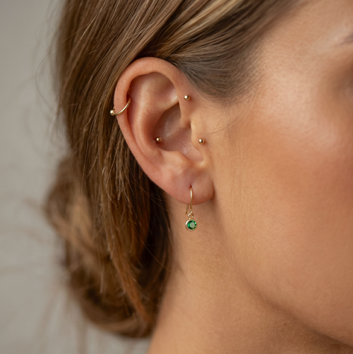 Personalised Birthstones Bezel Dangling Earrings