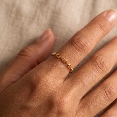 Boyfriend Paperclip Gold Chain Ring
