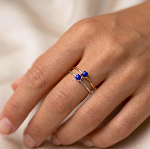 Minimal Lapis Ring Silver
