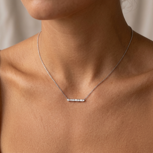 Cluster Baguette Necklace