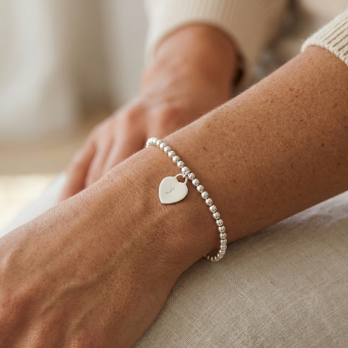 Personalized Heart Beaded Bracelet
