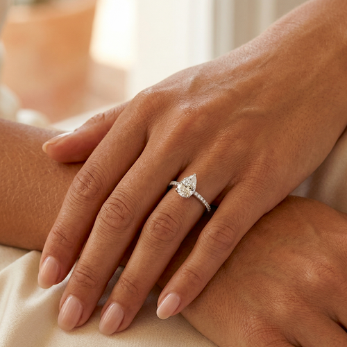 Teardrop Pave Ring Silver
