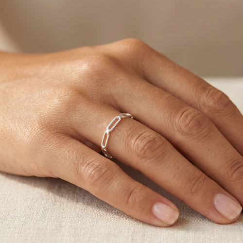 Boyfriend Chain Ring Silver