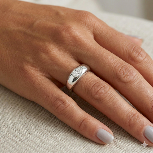 Marquise Dome Ring Silver