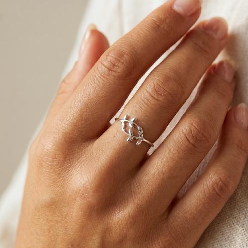 Vine Leaf Ring Silver
