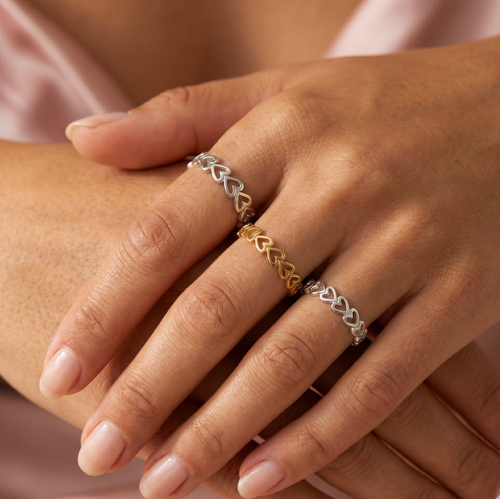 Open Heart Band Silver Ring