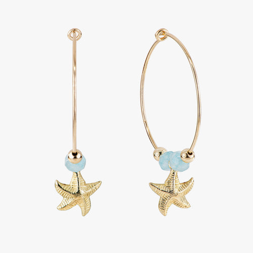 Azure Seashore Hoop Earrings