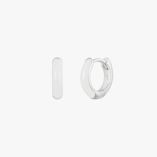 Pearl White Huggie Hoop