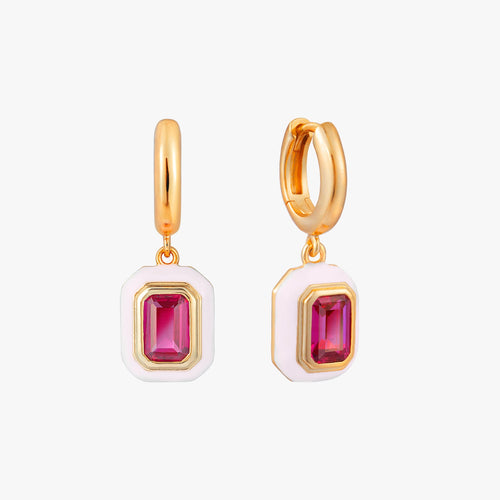 Ruby Bedazzle Hoop Earrings