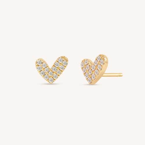 14K Solid Gold AdmireMe Diamond Stud Earrings