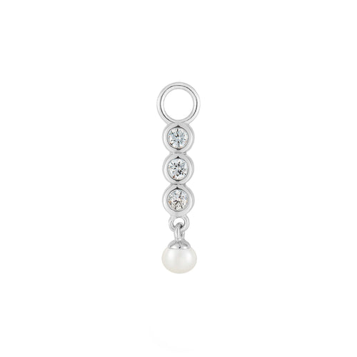 Trio CZ Pearl Charm