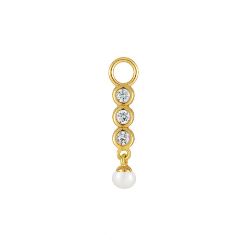 Trio CZ Pearl Charm