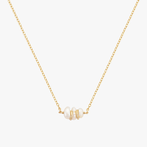 Baroque Pearly Golden Nuggets Necklace