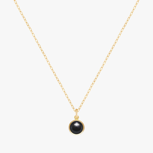 Black Onyx Bezel Necklace