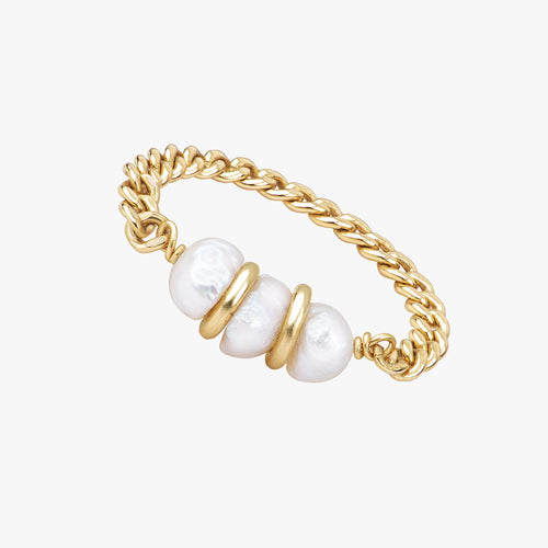 Baroque Pearly Golden Nuggets Ring