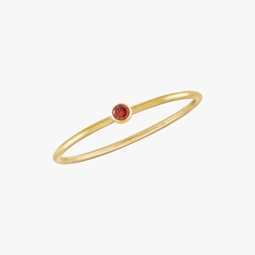 Mini Garnet Bezel Ring